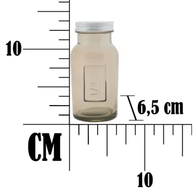 Słoik wysoki z pokrywką ze szkła recyklingowanego dymny 6,5x13,5 cm MIN 4